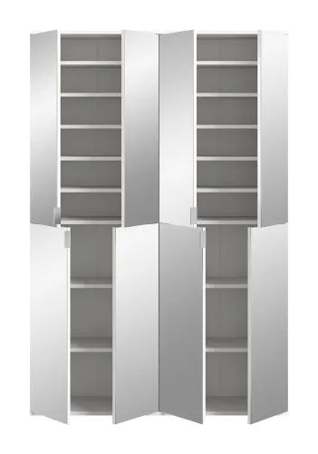 Garderobenschrank Projekt X 1 | Kombination | weiß | Spiegeltüren | 2-teilig