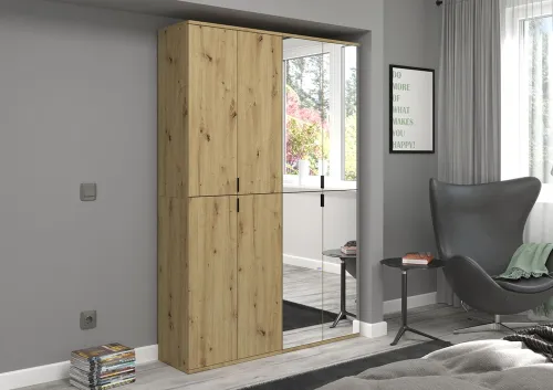 Garderobenschrank Projekt X 2 | Kombination | Artisan Eiche | Spiegeltüren | 2-teilig