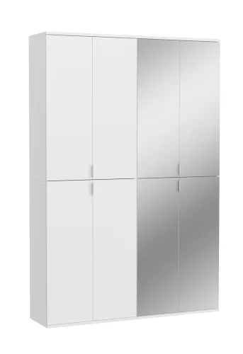 Garderobenschrank Projekt X 2 | Kombination | weiß Hochglanz | Spiegeltüren | 2-teilig