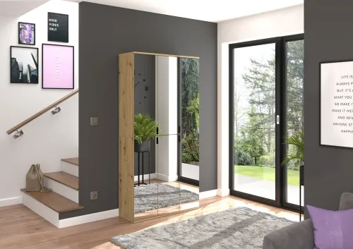 Garderobenschrank Projekt X | Artisan Eiche | Spiegeltüren