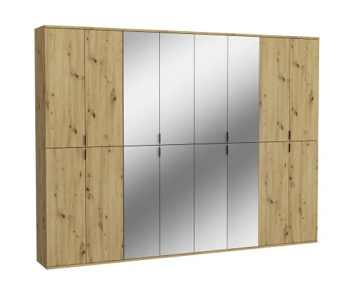 Garderobenschrank Projekt X groß | Kombination | Artisan Eiche / Spiegeltüren | 4-teilig