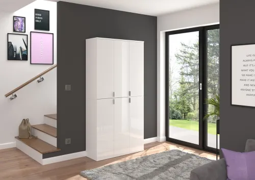 Garderobenschrank Projekt X | Kombination | weiß Hochglanz | 2-teilig