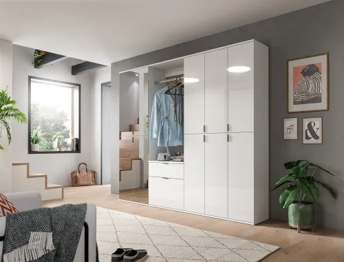 Garderobenschrank Projekt X | weiß Hochglanz
