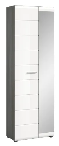 Garderobenschrank Salsa | weiß Hochglanz / rauchsilber