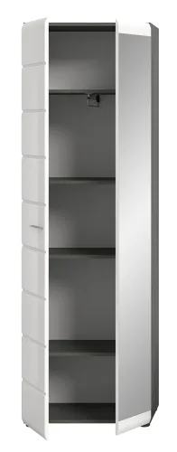 Garderobenschrank Salsa | weiß Hochglanz / rauchsilber