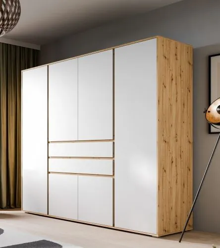 Garderobenschrank Schrank Falun | 6-türig | weiß / Artisan Eiche