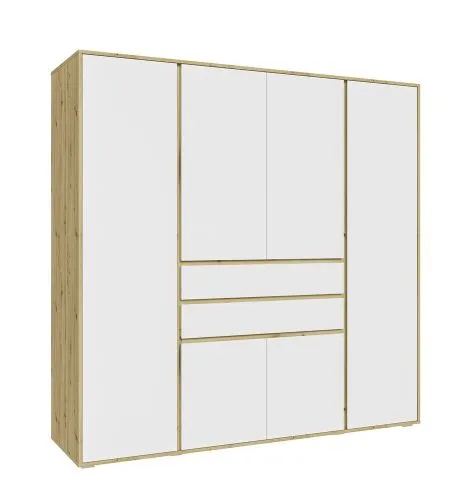 Garderobenschrank Schrank Falun | 6-türig | weiß / Artisan Eiche