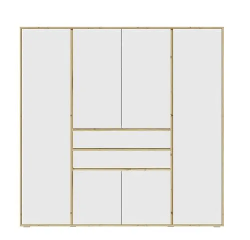 Garderobenschrank Schrank Falun | 6-türig | weiß / Artisan Eiche
