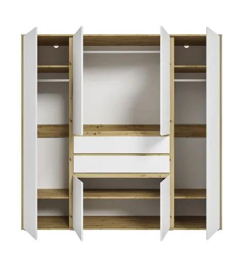 Garderobenschrank Schrank Falun | 6-türig | weiß / Artisan Eiche