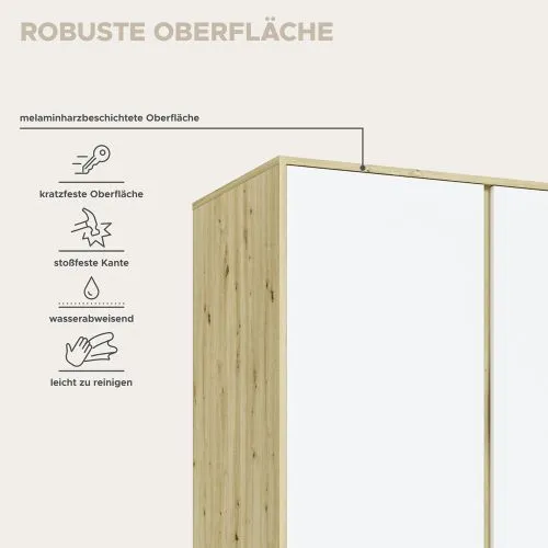 Garderobenschrank Schrank Falun | 6-türig | weiß / Artisan Eiche