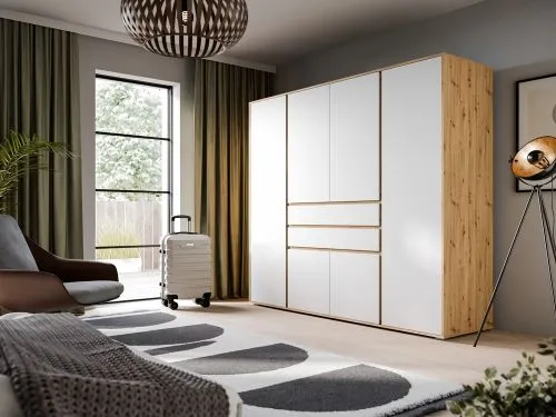 Garderobenschrank Schrank Falun | 6-türig | weiß / Artisan Eiche