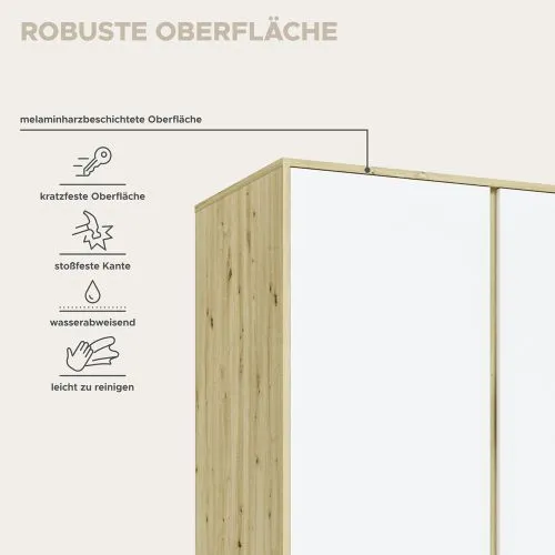 Garderobenschrank Schrank Falun | weiß / Artisan Eiche