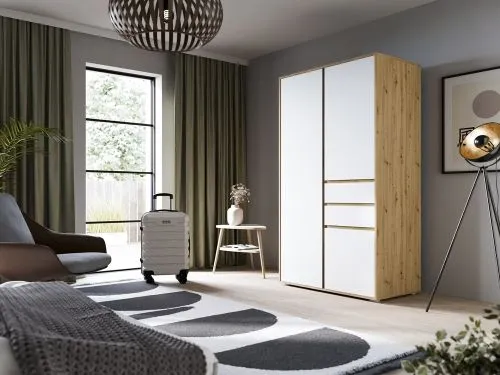 Garderobenschrank Schrank Falun | weiß / Artisan Eiche