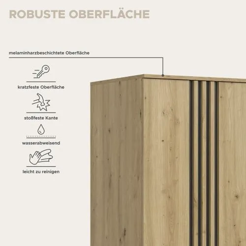 Garderobenschrank Schrank Tofta | mit Schubkästen | Artisan Eiche