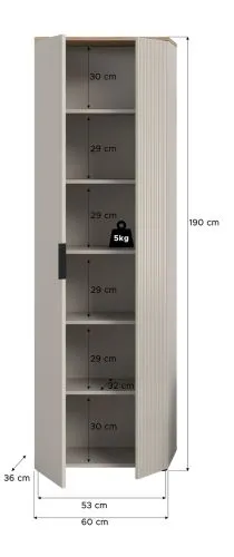 Garderobenschrank Slide | Kaschmir / Evoke Oak