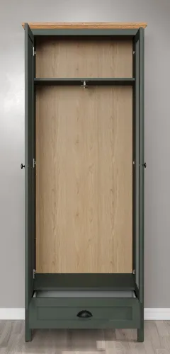 Garderobenschrank Stanton | Tannengrün / Eiche