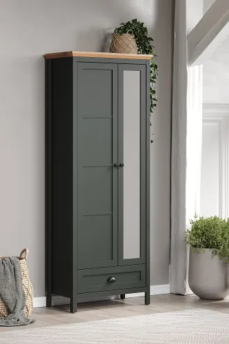 Garderobenschrank Stanton | Tannengrün / Eiche