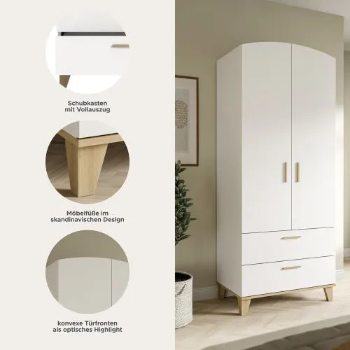 Garderobenschrank Stella | weiß / Artisan Eiche