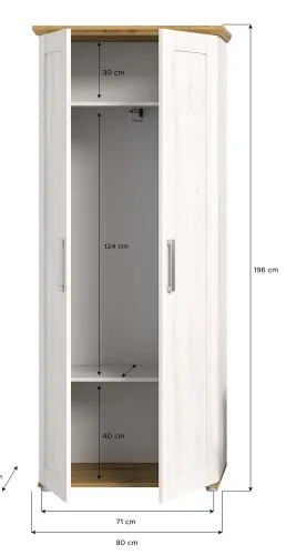 Garderobenschrank Verona | Lärche Sibiu / Eiche