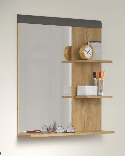 Garderobenspiegel Cheyenne | Eiche Navarra / Filz Dark Grey