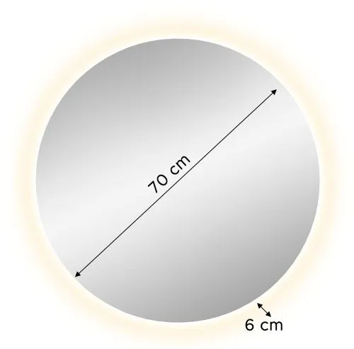 Garderobenspiegel Drive | rund | Artisan Oak inkl. LED Lichtband