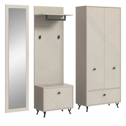 Garderobenspiegel | Wandspiegel Notes | beige matt/sandfarben