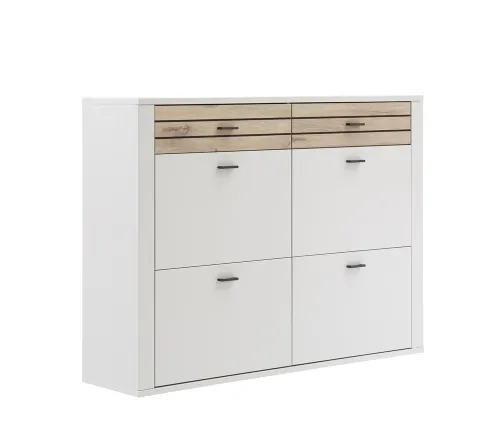 Hänge-Schuhschrank Mantena 1 | Modern White / Viking Oak