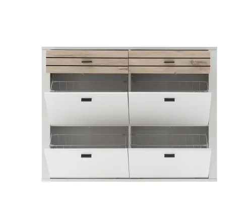 Hänge-Schuhschrank Mantena 1 | Modern White / Viking Oak