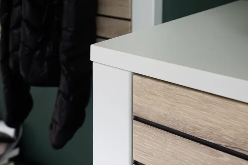 Hänge-Schuhschrank Mantena 1 | Modern White / Viking Oak