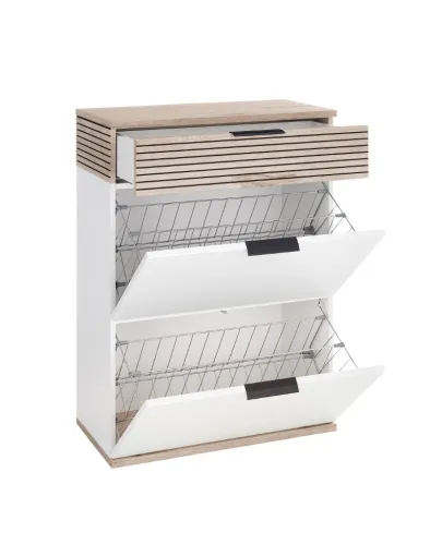 Hänge-Schuhschrank Montello | Soft White / Viking Oak