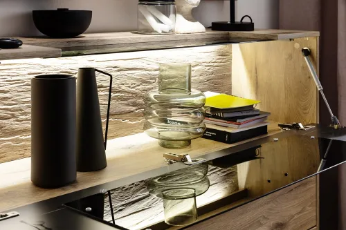 Hängekommode Schuhkommode Mezzano | Viking Oak mit Beleuchtung