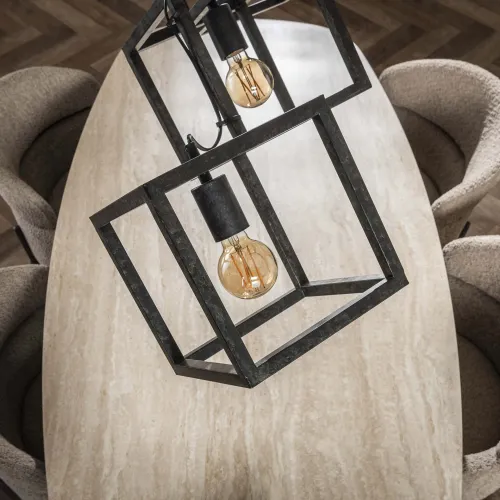 Hängelampe Atom | 4 Leuchten | Metallwürfel | anthrazit