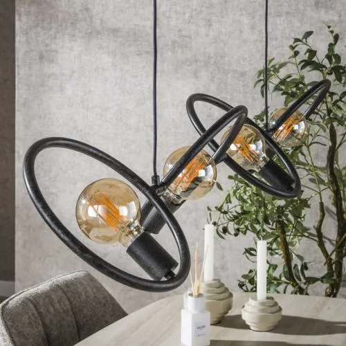 Hängelampe Handel | 4 Leuchten | Artic schwarz