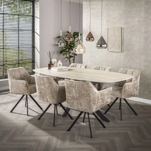 Hängelampe Hani | 5 Leuchten | Glas | Bernstein / Chrom / Kupfer