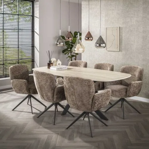 Hängelampe Hani | 5 Leuchten | Glas | Bernstein / Chrom / Kupfer