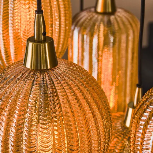 Hängelampe Iris | 7 Leuchten | Braunglas