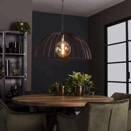 Hängelampe Kefi 1 Leuchte | Metall | schwarz / braun