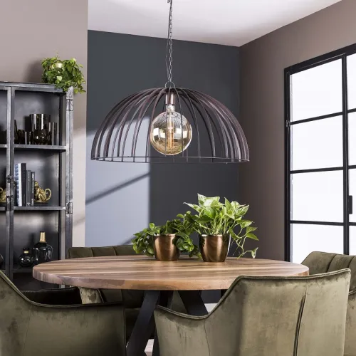 Hängelampe Kefi 1 Leuchte | Metall | schwarz / braun