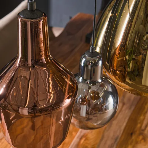 Hängelampe Komono | 6 Leuchten | Kupfer / Chrom / Goldfarben