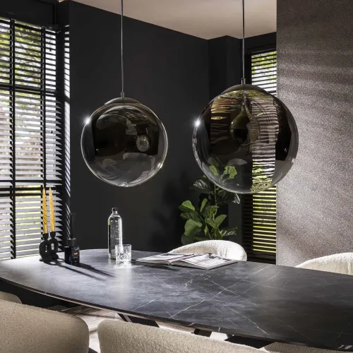 Hängelampe Magda 2 Leuchten | Glas | Artik schwarz