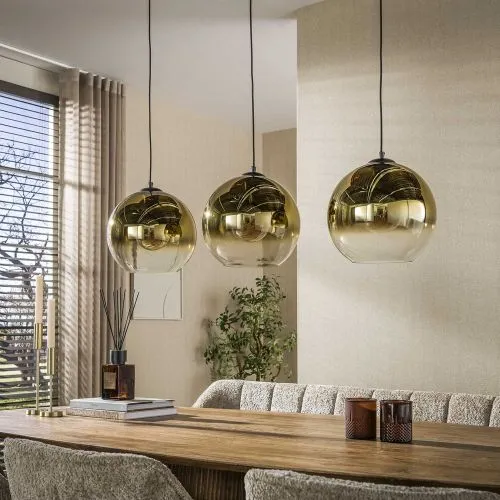 Hängelampe Nugela | 3 Leuchten | Glas | Gold