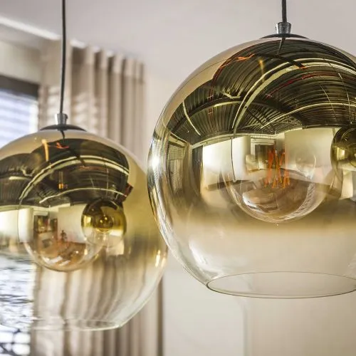 Hängelampe Nugela | 3 Leuchten | Glas | Gold