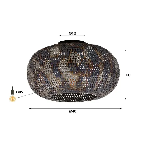 Hängelampe Onix | Metall | schwarzbraun