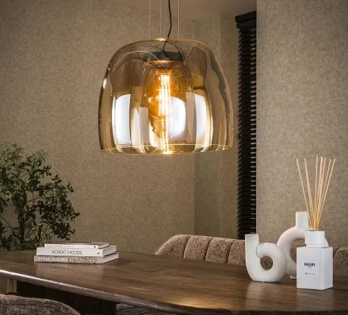Hängelampe Pad | Glas & Metall | Amber