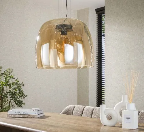 Hängelampe Pad | Glas & Metall | Amber