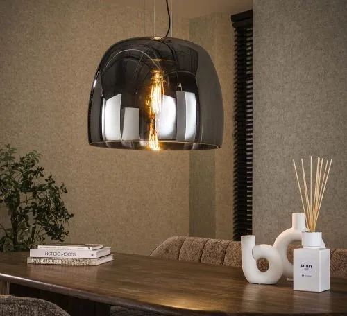 Hängelampe Pad | Glas & Metall | Smoke grau
