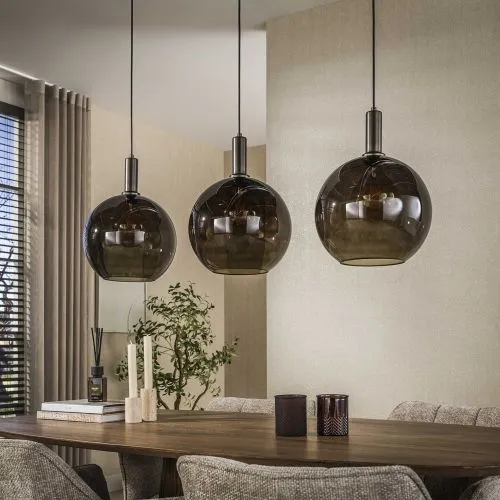 Hängelampe Rafina | 3 Leuchten | Glas | Sienna braun