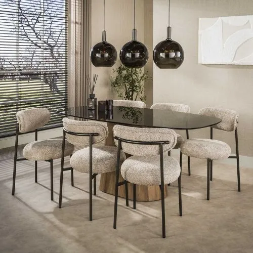 Hängelampe Rafina | 3 Leuchten | Glas | Sienna braun
