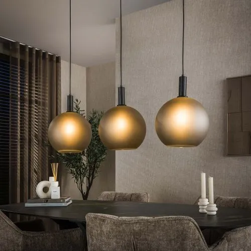 Hängelampe Valenti | 3 Leuchten | Glas | Frosted grau