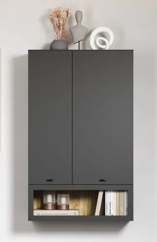Hängeschrank Bellugi, Anthrazit / Evoke Eiche